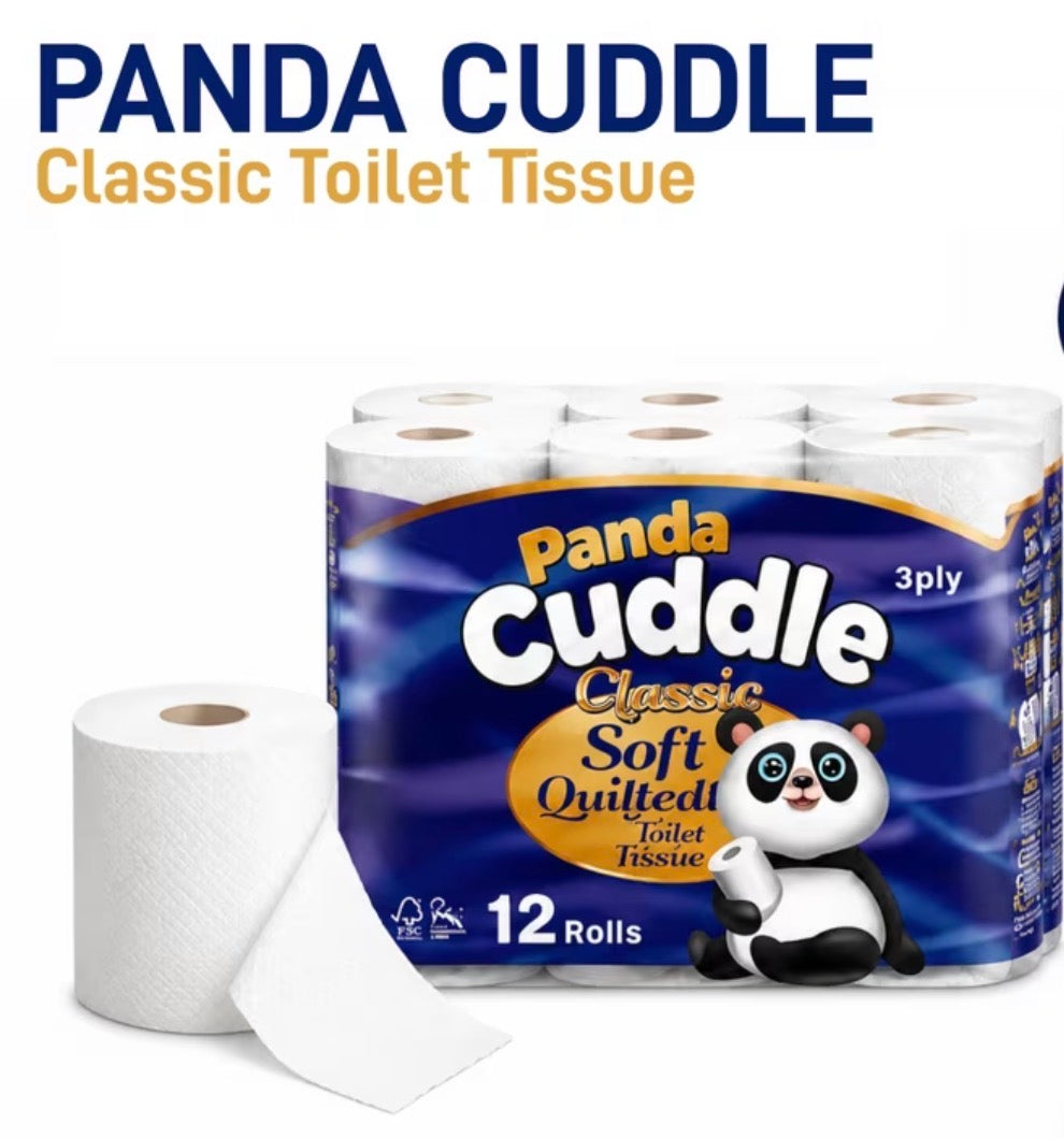 12 Pack Panda Cuddle 3-PLY Toilet Roll