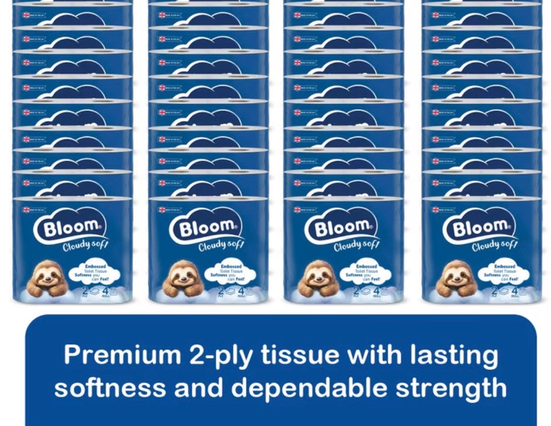 Bloom Toilet Rolls 4 Rolls | 2-PLY Soft Toilet Paper