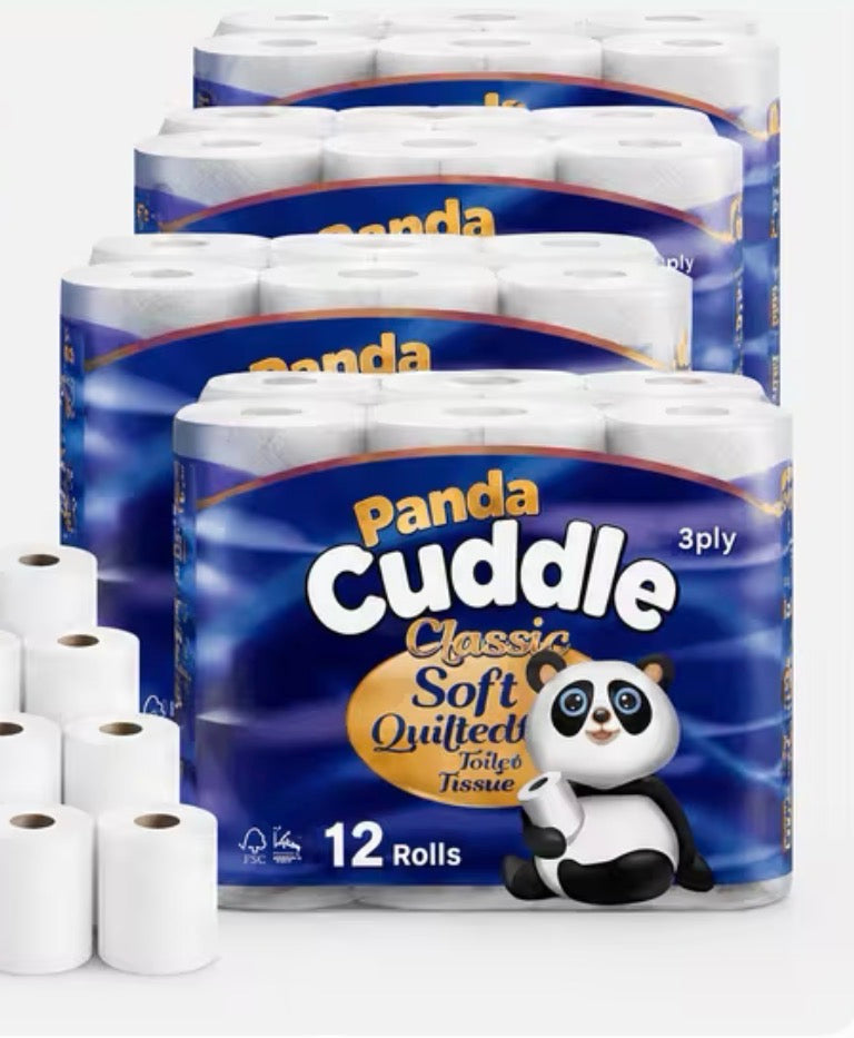 12 Pack Panda Cuddle 3-PLY Toilet Roll
