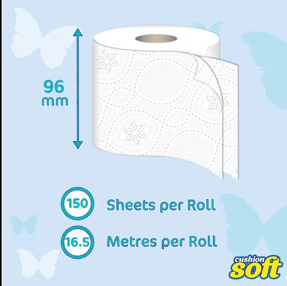 24 pack Toilet Rolls Cushion Soft 2Ply