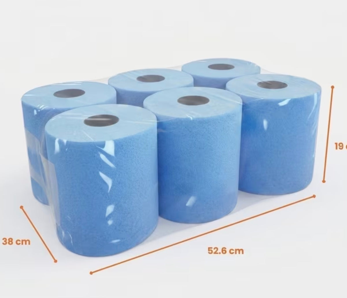 X6 Pack Premium Blue Centrefeed Roll 2ply