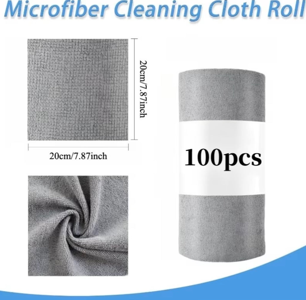 1 Roll - 100pcs Extra Large Roll of Ultra-Fine Microfibre Cloth