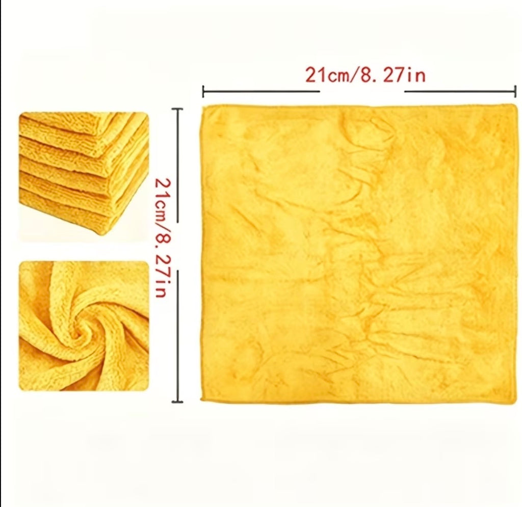 10/20/50 Pack of Yellow Ultra Soft Microfiber Towels - Super Absorbent