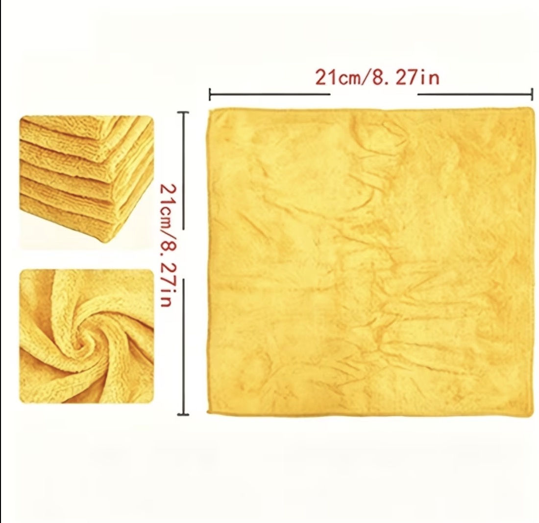 10/20/50 Pack of Yellow Ultra Soft Microfiber Towels - Super Absorbent