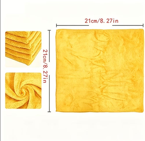 10/20/50 Pack of Yellow Ultra Soft Microfiber Towels - Super Absorbent