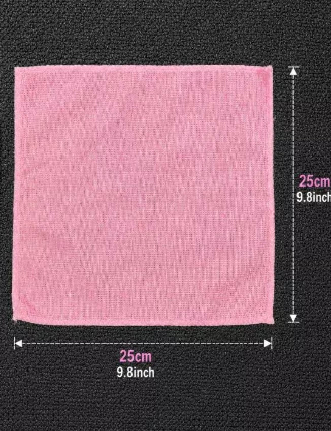 10pc/20pc/40pc Cleaning Cloths, Pink Microfiber Cleaning Cloths, Reusable. 25cmx25cm (9.8inch)