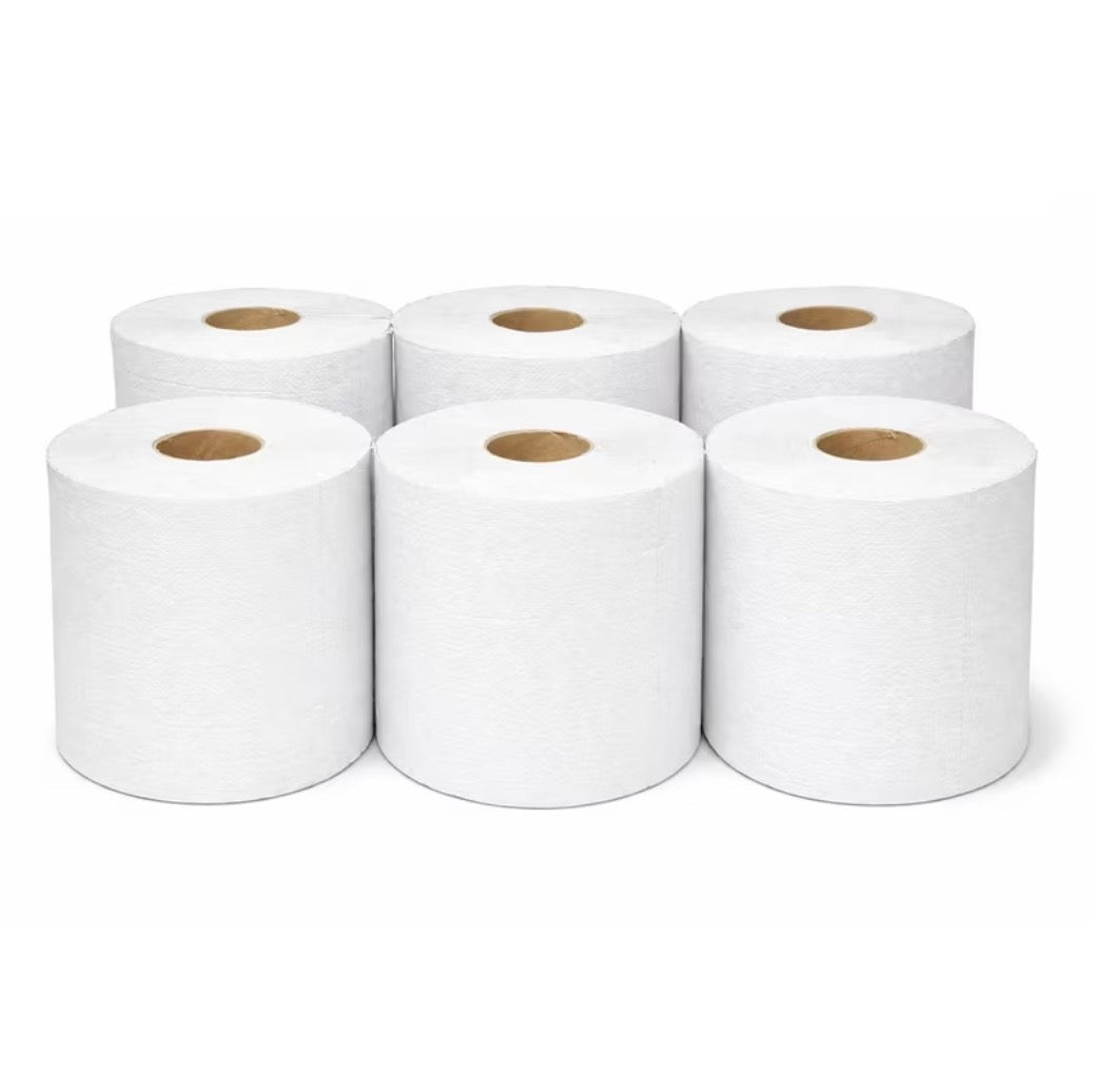 X6 Pack Premium White Centre-Feed Roll 2ply
