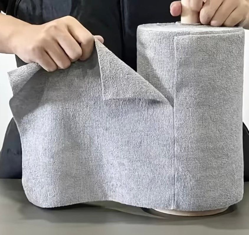 1 Roll - 100pcs Extra Large Roll of Ultra-Fine Microfibre Cloth