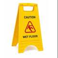 Dual-Sided Safety Floor Sign, High-Visibility Yellow "Caution Wet Floor" & "Wet Floor" Warning Stand, Foldable A-Frame for Commercial, Office, and Home Use