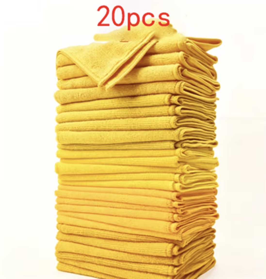 10/20/50 Pack of Yellow Ultra Soft Microfiber Towels - Super Absorbent