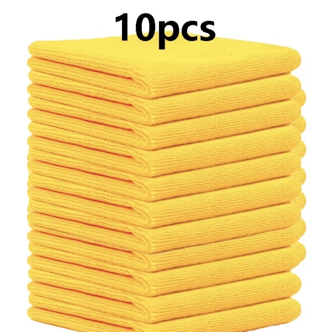 10/20/50 Pack of Yellow Ultra Soft Microfiber Towels - Super Absorbent