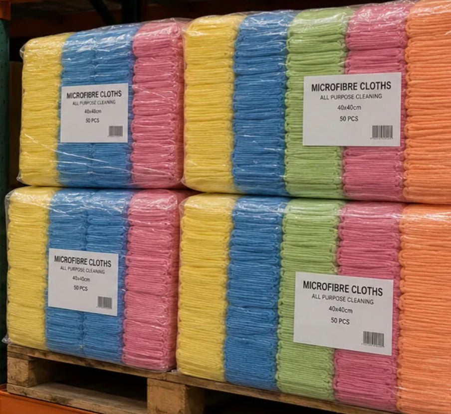 500 Pack Microfibre Cloth 40x40 Multi colour Pack. Best Quality & Best Size.